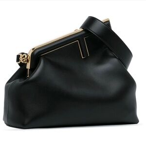 Fendi First Medium Black Leather Bag